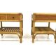 Set de 2 tables de chevet en rotin, Dux, Suède, 1960