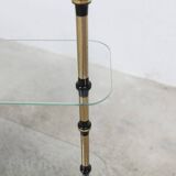 Glass and brass shop window display shelf 1950