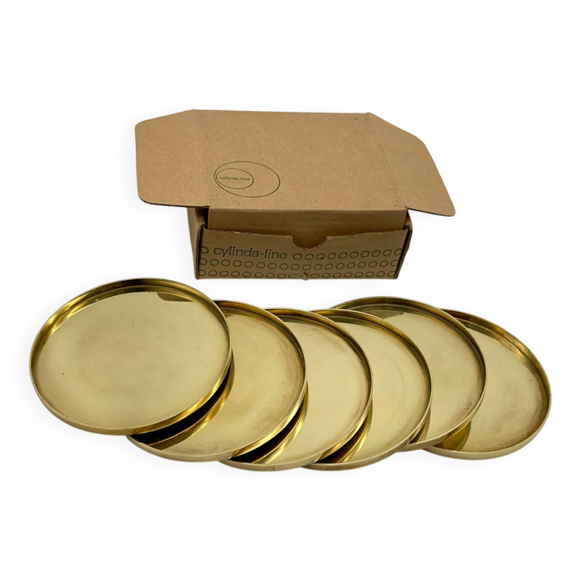 6 Coasters. Stelton. Brass