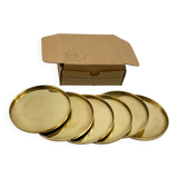 6 Coasters. Stelton. Brass