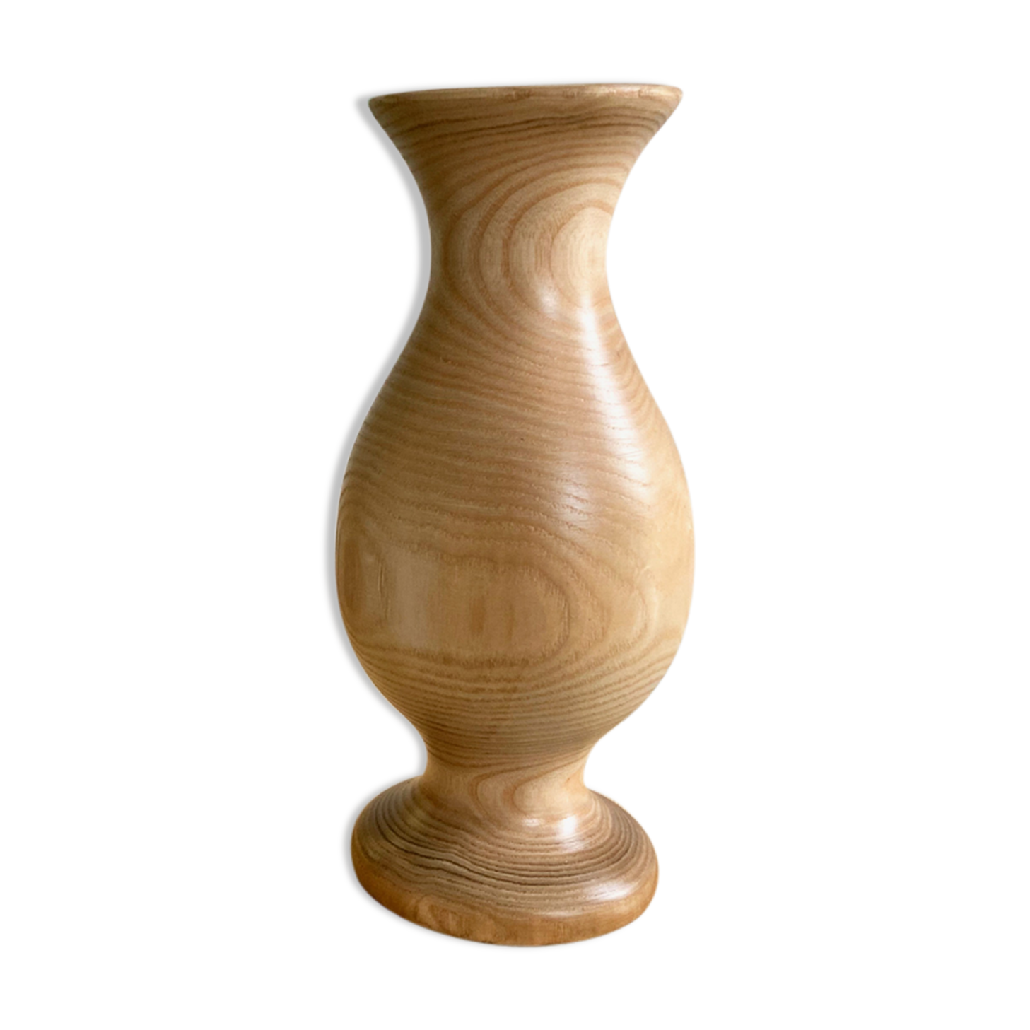 Matte turned wooden vase