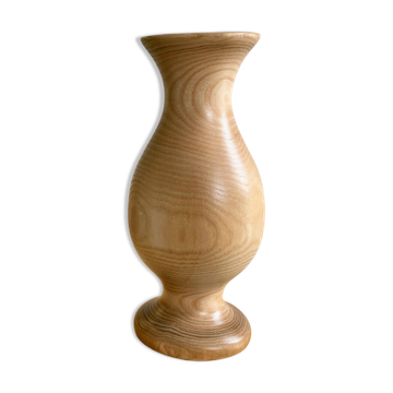 Matte turned wooden vase