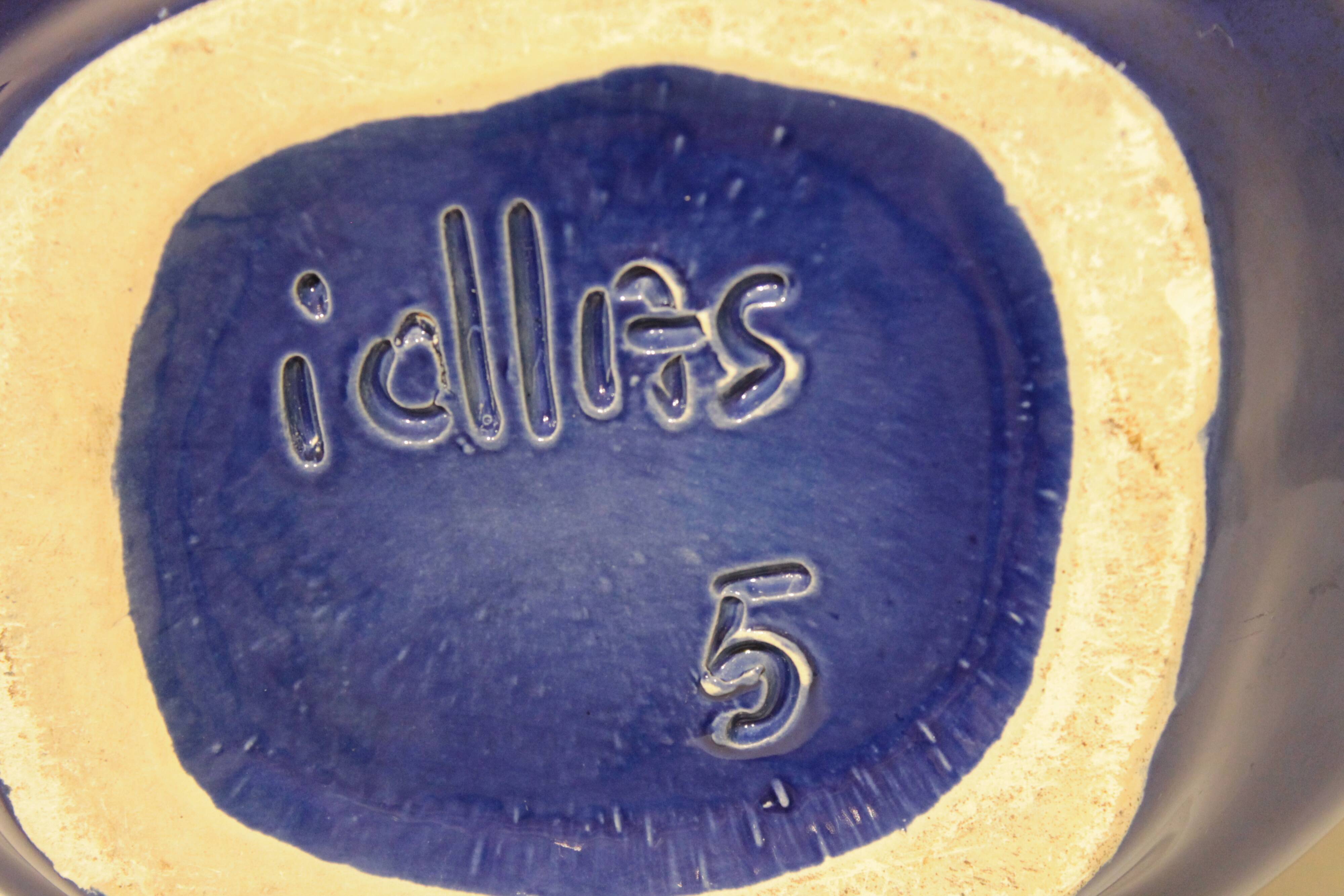 Important blue glazed ceramic vase signed by Max Idlasflag