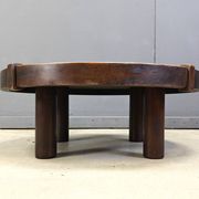 Round Vallauris ceramic coffee table by Barrois, 1960s