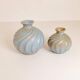 Pair of "Turkos" ceramic vases in mid-century style, Ewald Dahlskog, Bo Fajans, Sweden