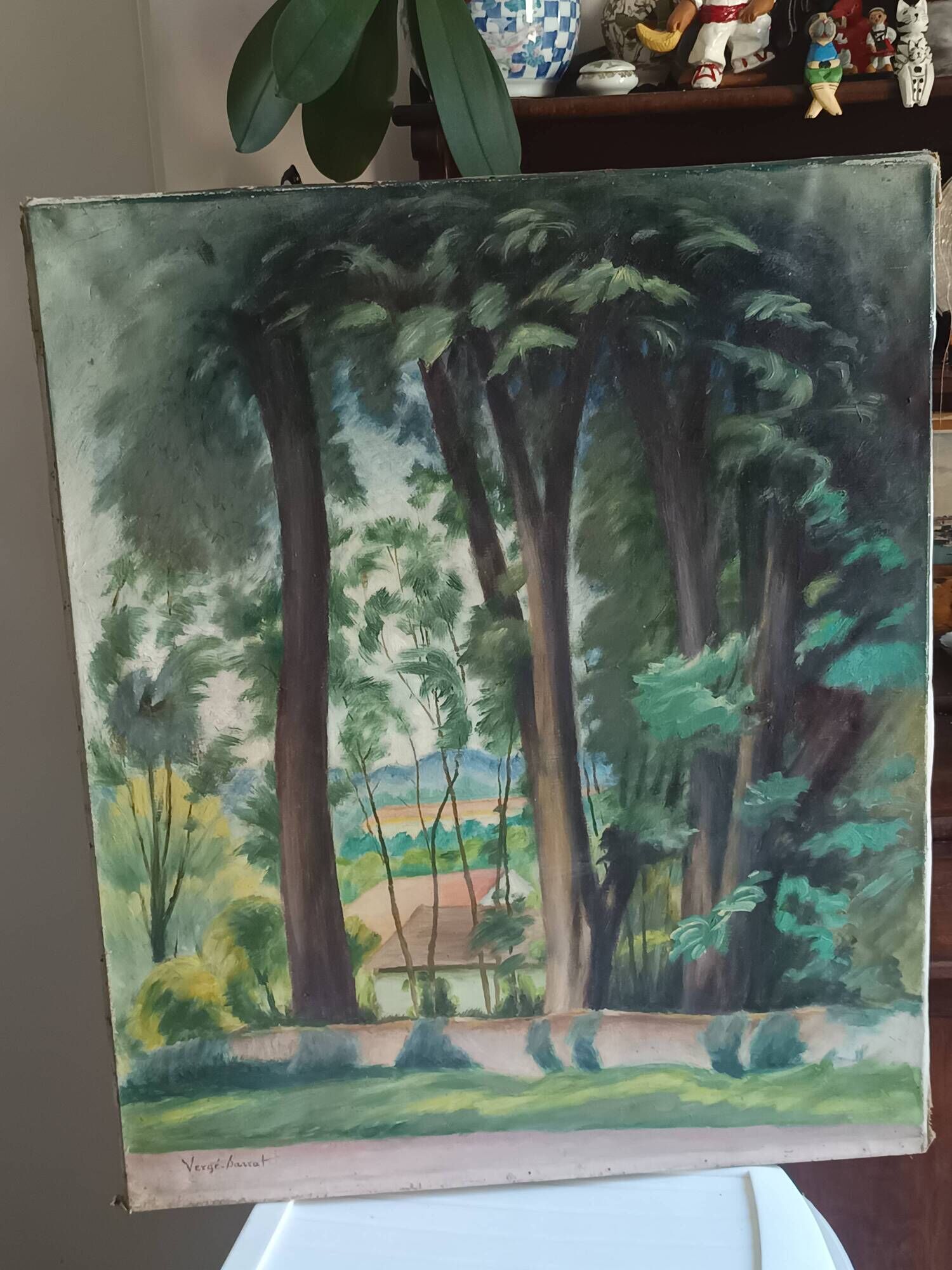 Henri Vergé-Sarrat (1880-1966) – Oil on canvas "Noisy-le-Grand – The Park"