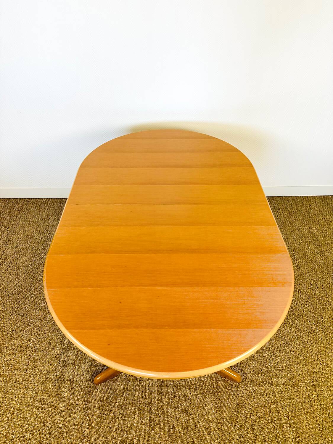 Vintage oval dining room table with extension