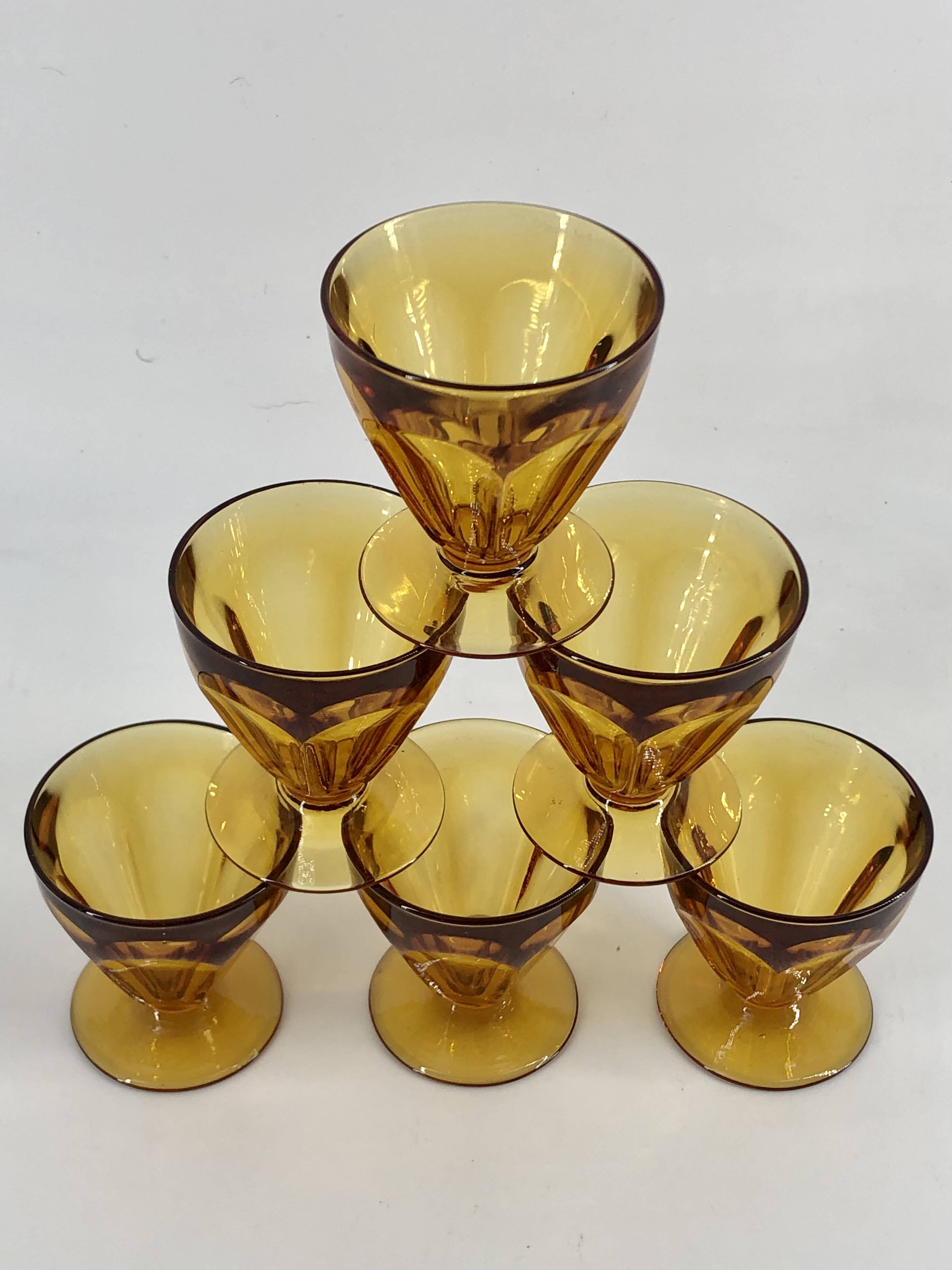Lot 6 Amber Liqueur Glasses