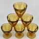 Lot 6 Verres Liqueur Ambre