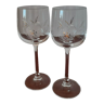 2 crystal wine glasses