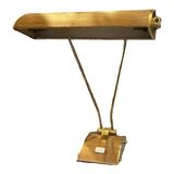 Table or desk lamp (gold & brown) JUMO, modernist design, ca 1945