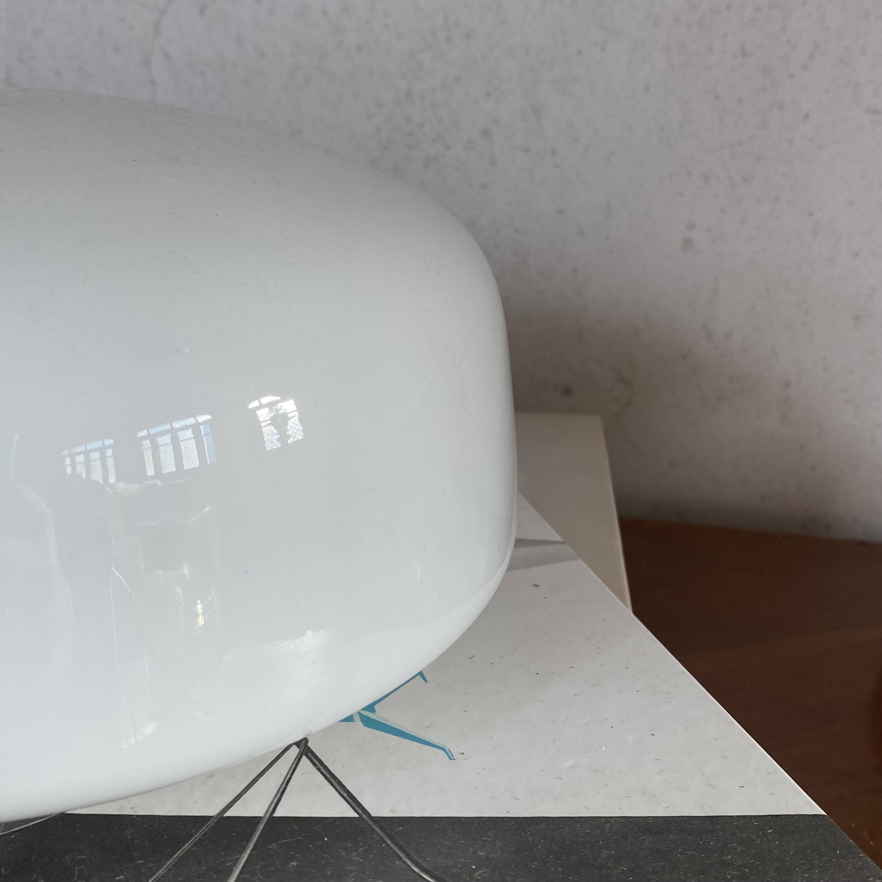 Wall light in opaline glass, vintage ceiling light, 22 cm, 1960s 1970s.