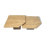 Tables gigognes travertin Classico, Italie, 1970s