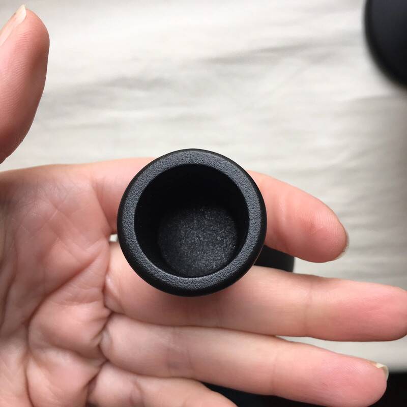 2 black metal ball candle holders 23.5 cm