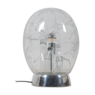 Sputnik table lamp by Doria Leuchten with egg-shaped hand-blown glass, 1970