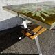 Vintage ceramic coffee table, floral patterns and chrome base.