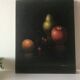 Nature morte fruits sur fond noir