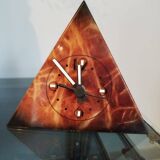 Small vintage triangular mineral clock
