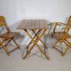 Vintage Solid Wood Folding Garden Furniture Set, Set of 3, 1970s