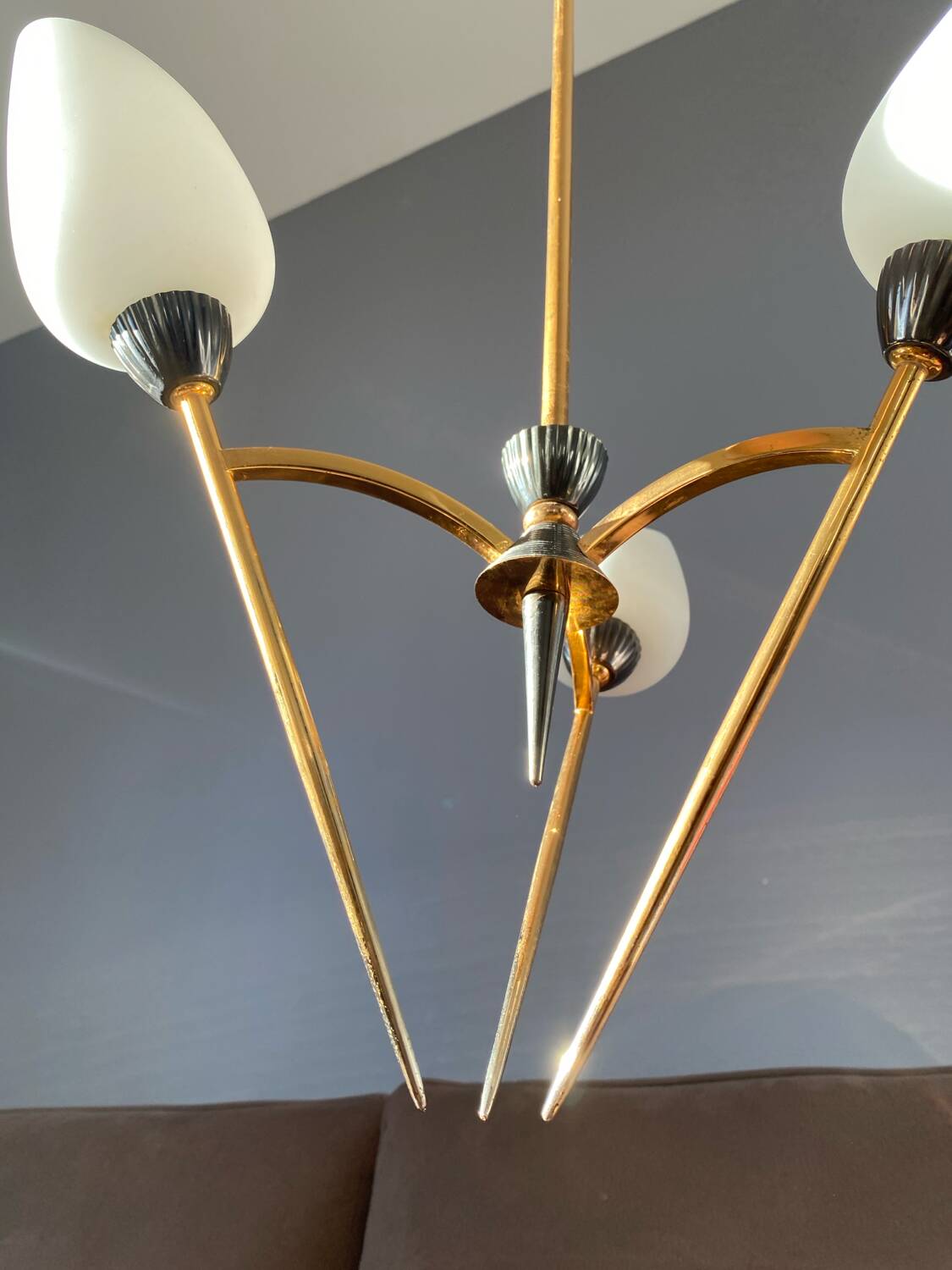 Rare Lustre Vintage des années 60, dans l’esprit Stilnovo / Maison Arlus.