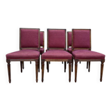 Suite de 6 chaises de style Louis XVI dossier carré