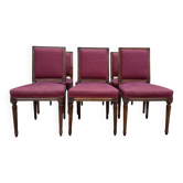 Suite de 6 chaises de style Louis XVI dossier carré