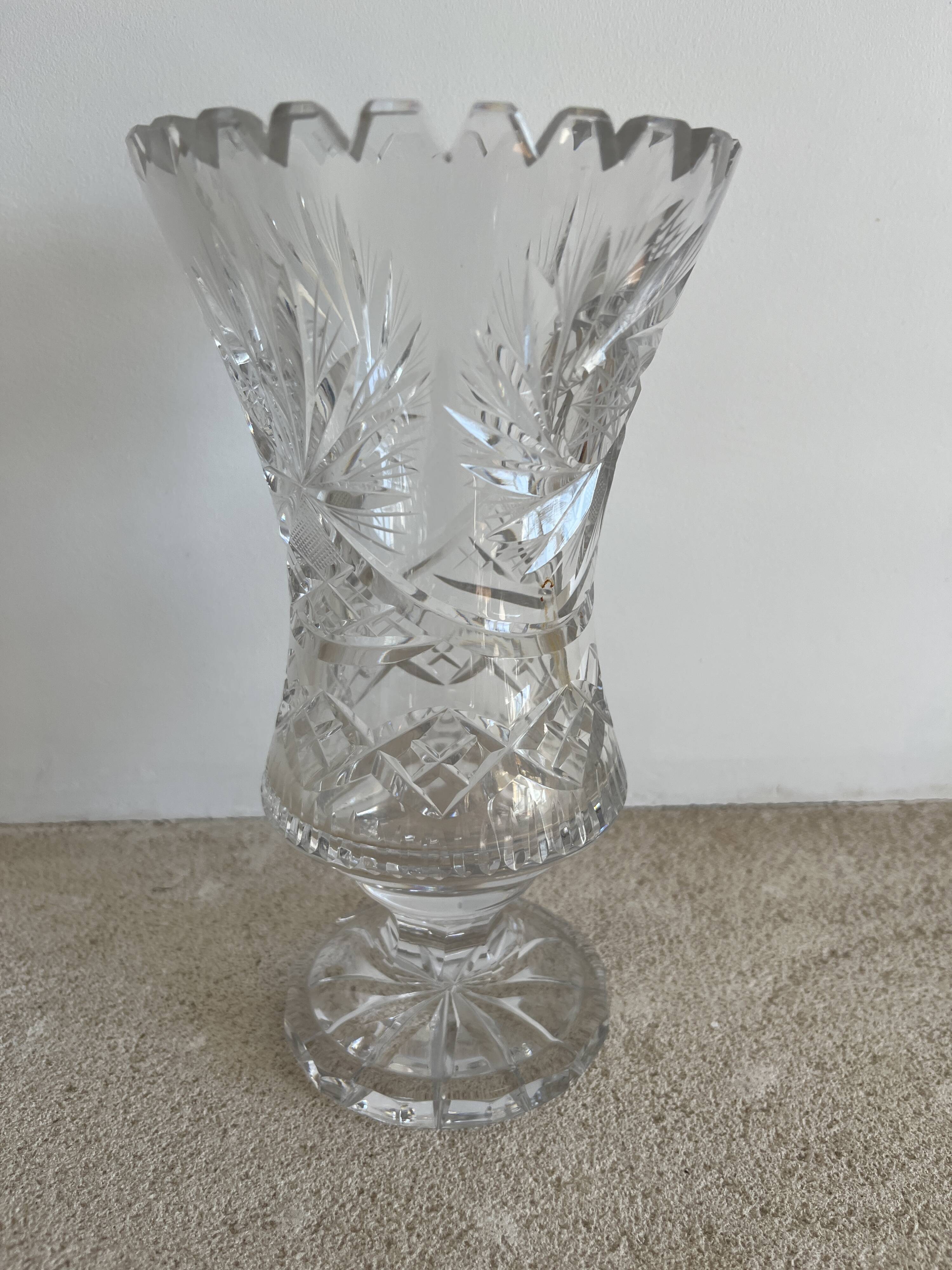 Cut crystal vase