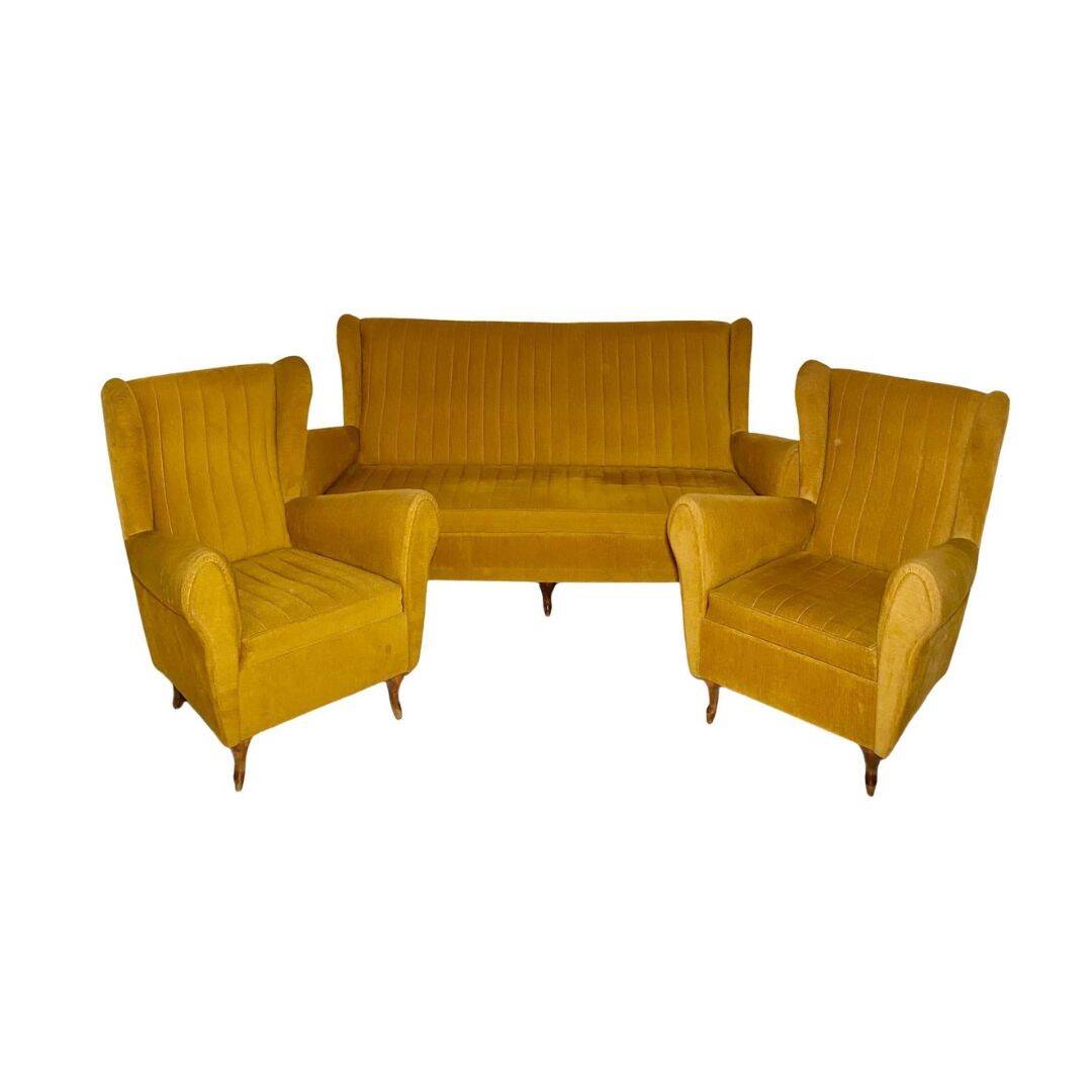 Midcentury Modern Living Room set in Velvet, Italy 1950
