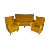 Midcentury Modern Living Room set in Velvet, Italy 1950
