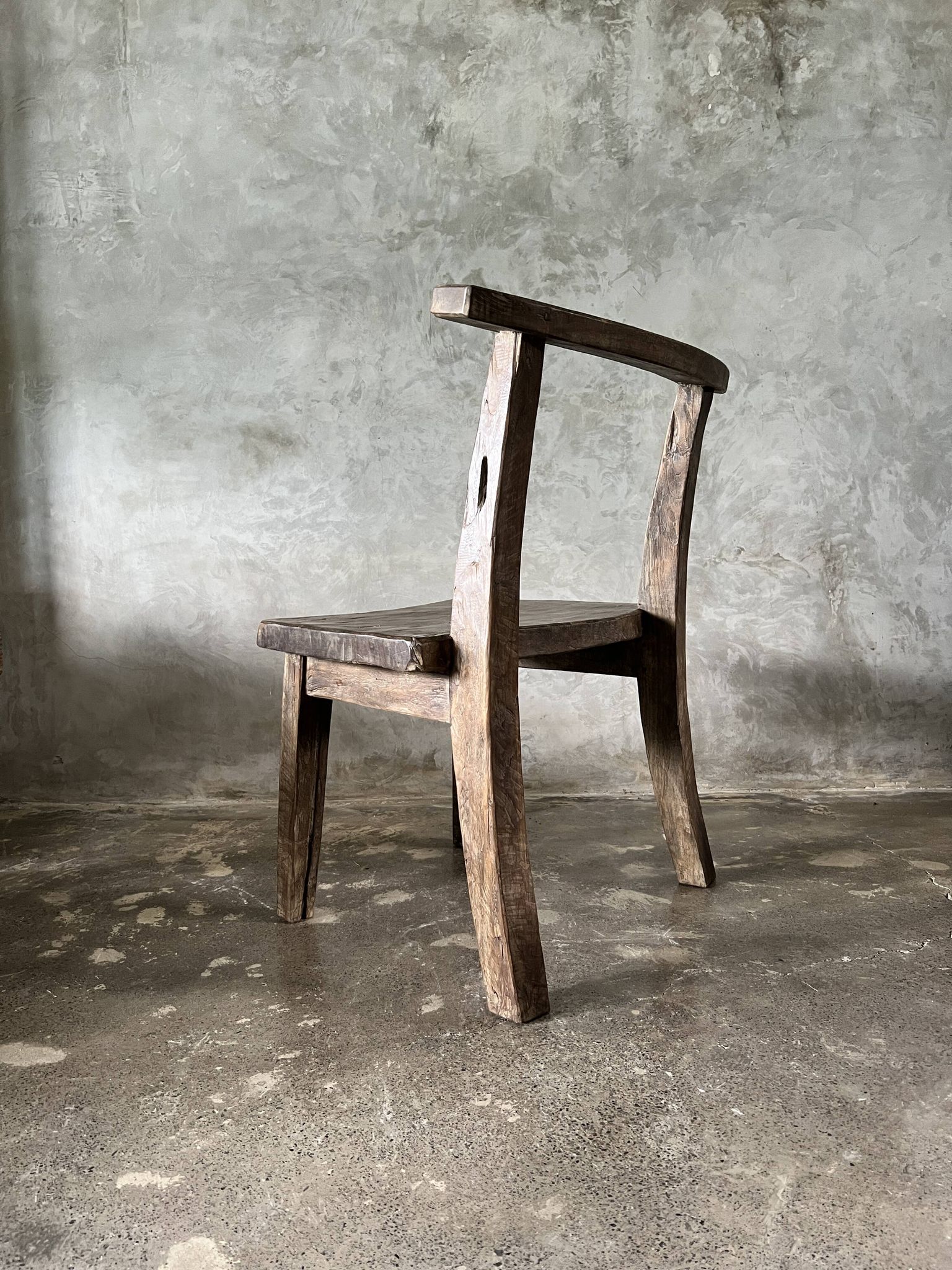 Large old teak chair or armchair H84 L60