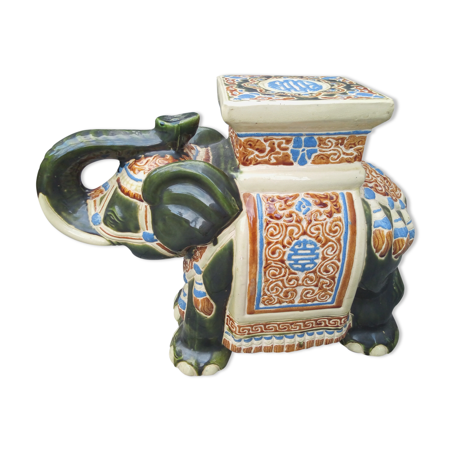 Elephant earthenware plant holder 1960