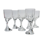 6 Baccarat wine glasses from the rare Narcisse model, 1971