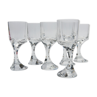 6 Baccarat wine glasses from the rare Narcisse model, 1971