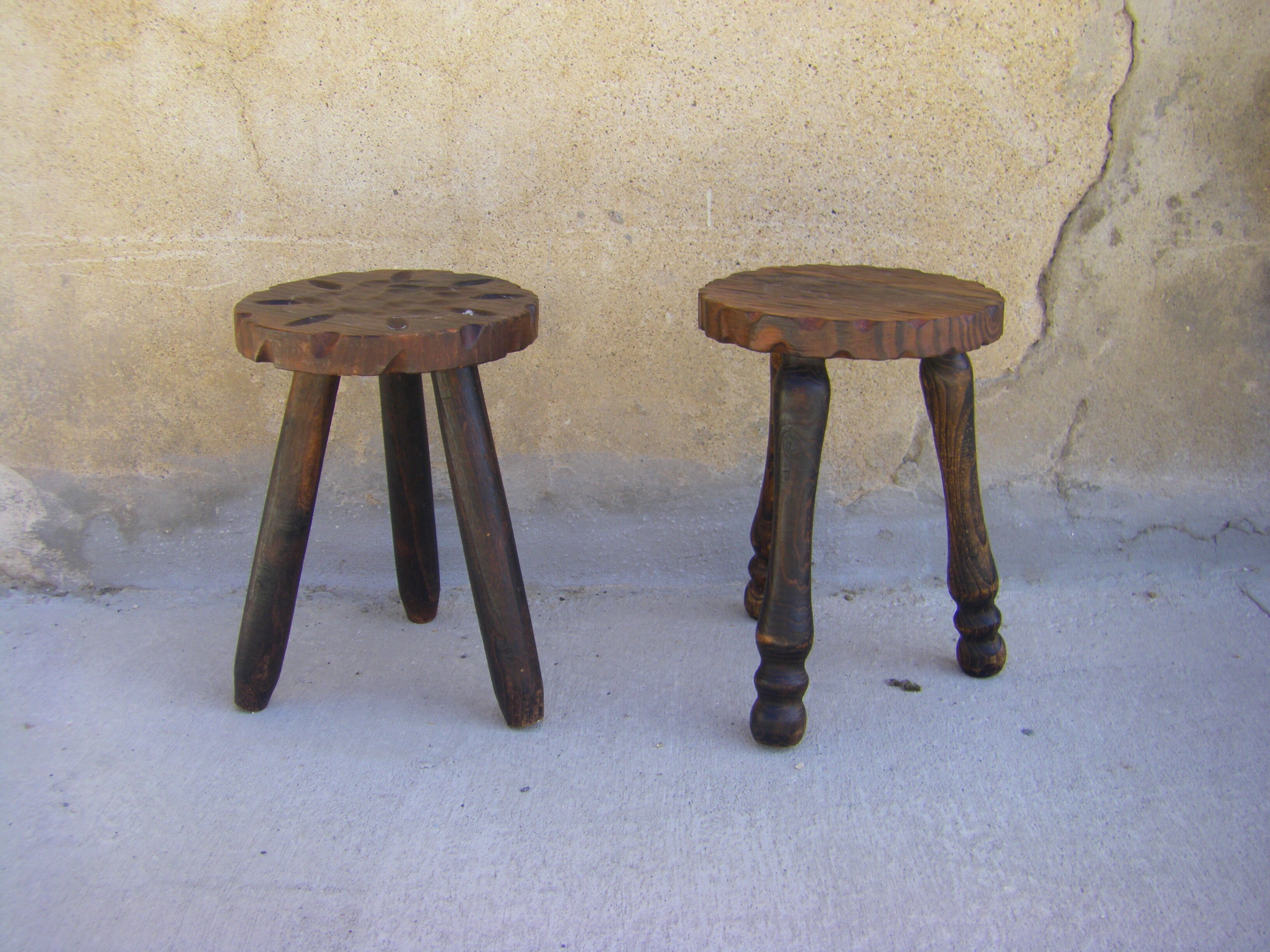 Pair of vintage low stools