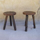 Pair of vintage low stools