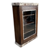 Art Deco wall display cabinet in Burmese teak with original patina.