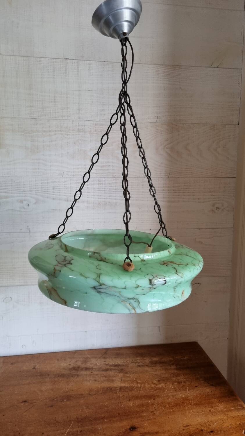 Art deco pendant lamp marbled glass ceiling light
