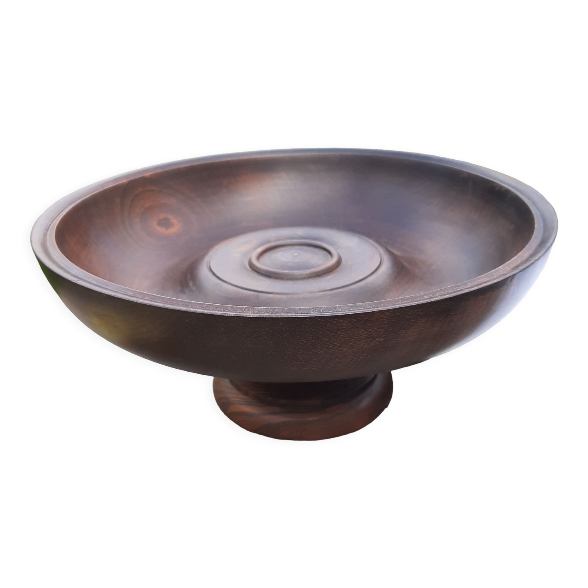 Vintage wooden standing fruit cup