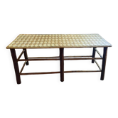 Banc année 50 bois et corde de palmier