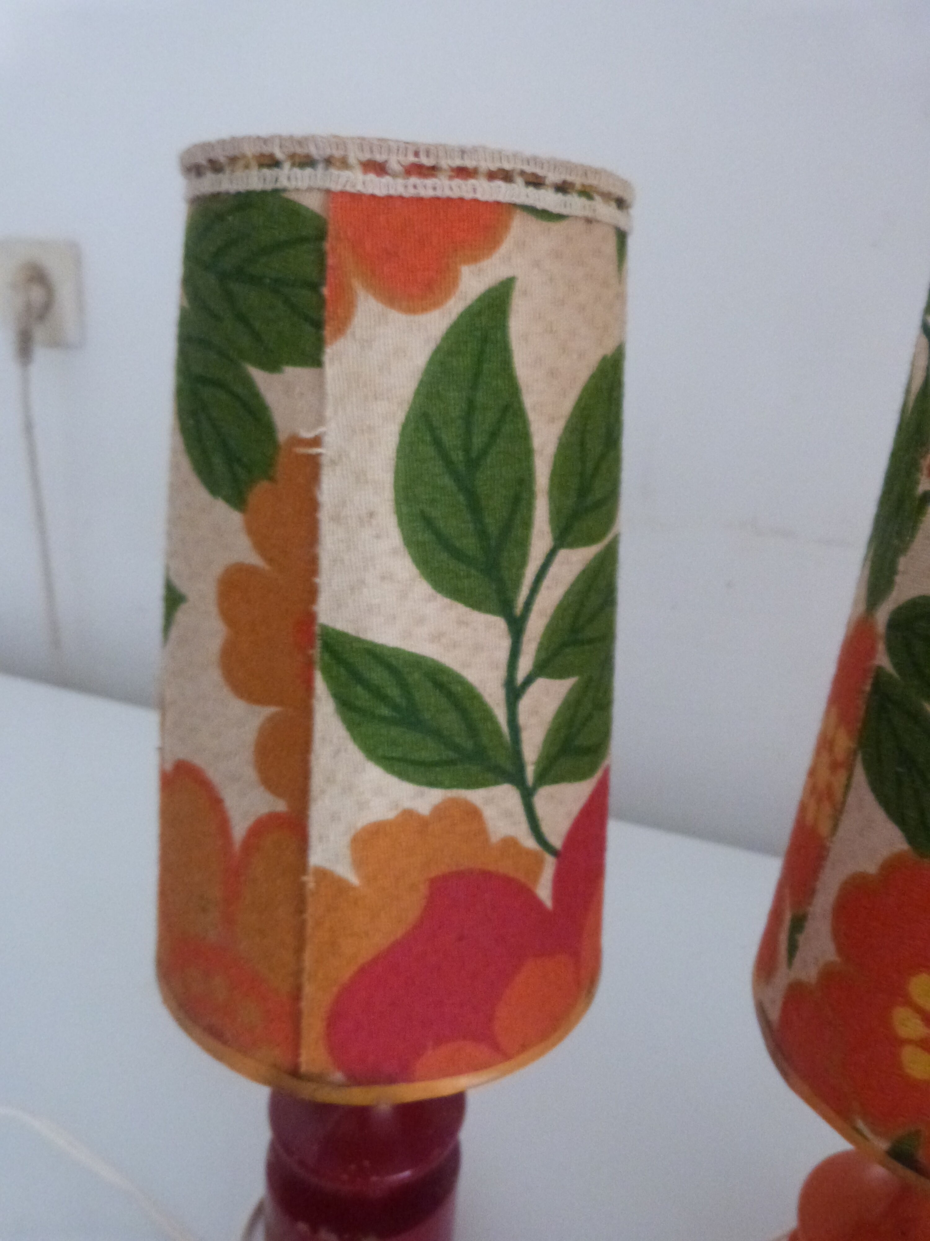 Pair of table lamp kitsch vintage bedside lamp