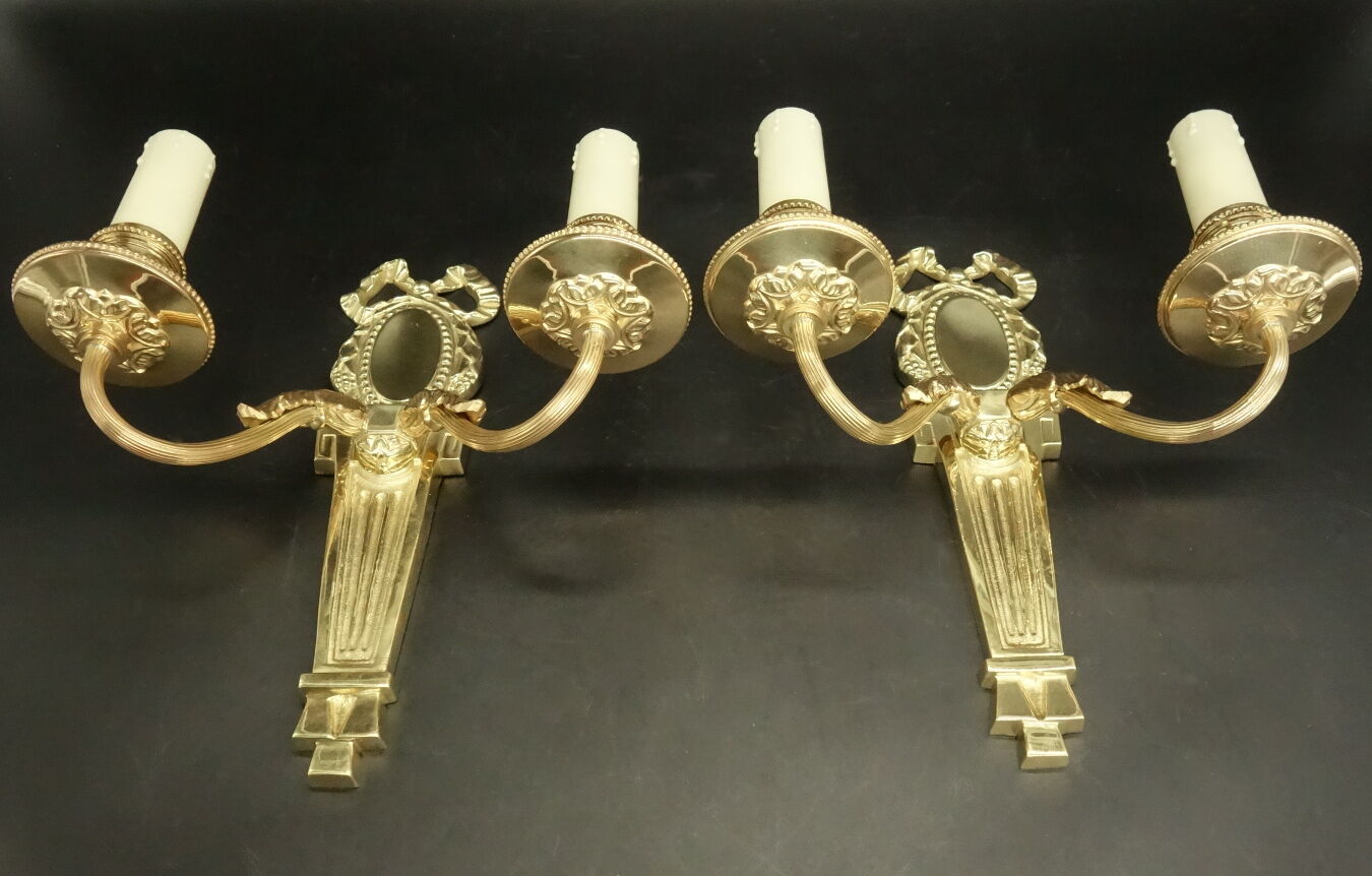 Pair of wall light knot, Louis XVI style - Petitot