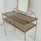 Vintage hairdresser 1950s brass and glass with mirror and matching seat