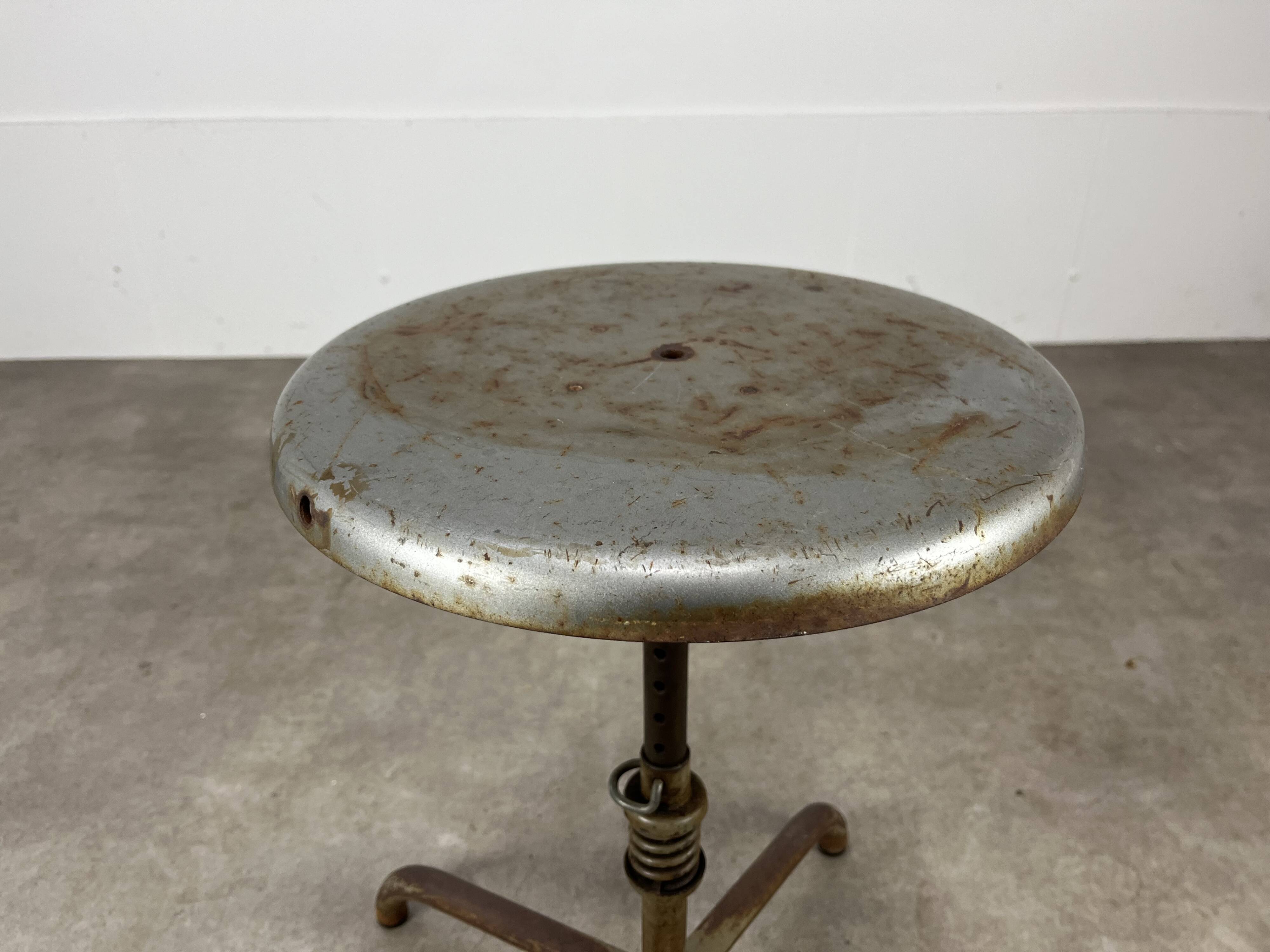 Industrial style adjustable workshop stool