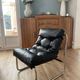 Vintage IKEA Pixi armchair, stainless steel, faux leather.
