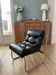 Vintage IKEA Pixi armchair, stainless steel, faux leather.