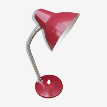 Lampe de bureau métal rouge 60' vintage