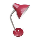 60' vintage red metal desk lamp