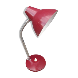 60' vintage red metal desk lamp