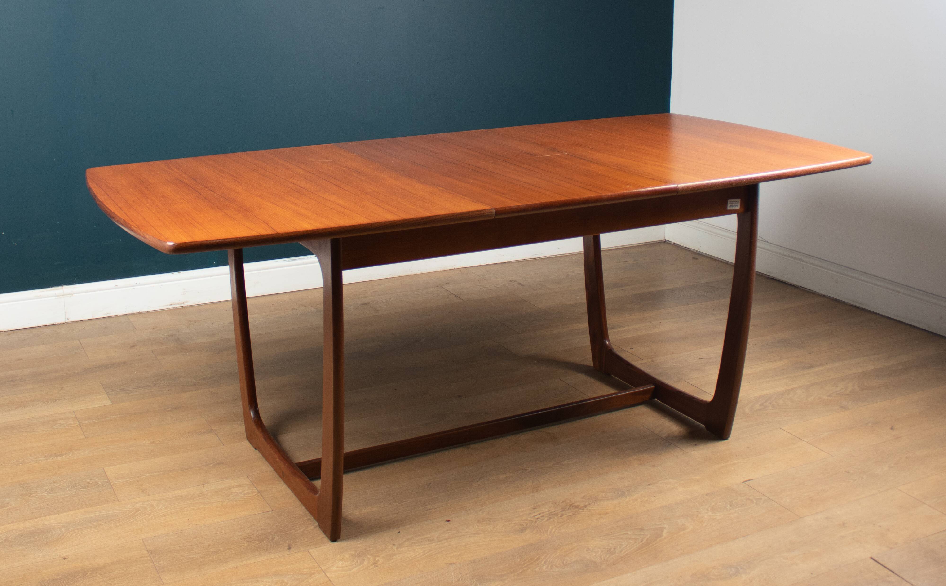Retro teak 1960s portwood extending dining table & four chairs