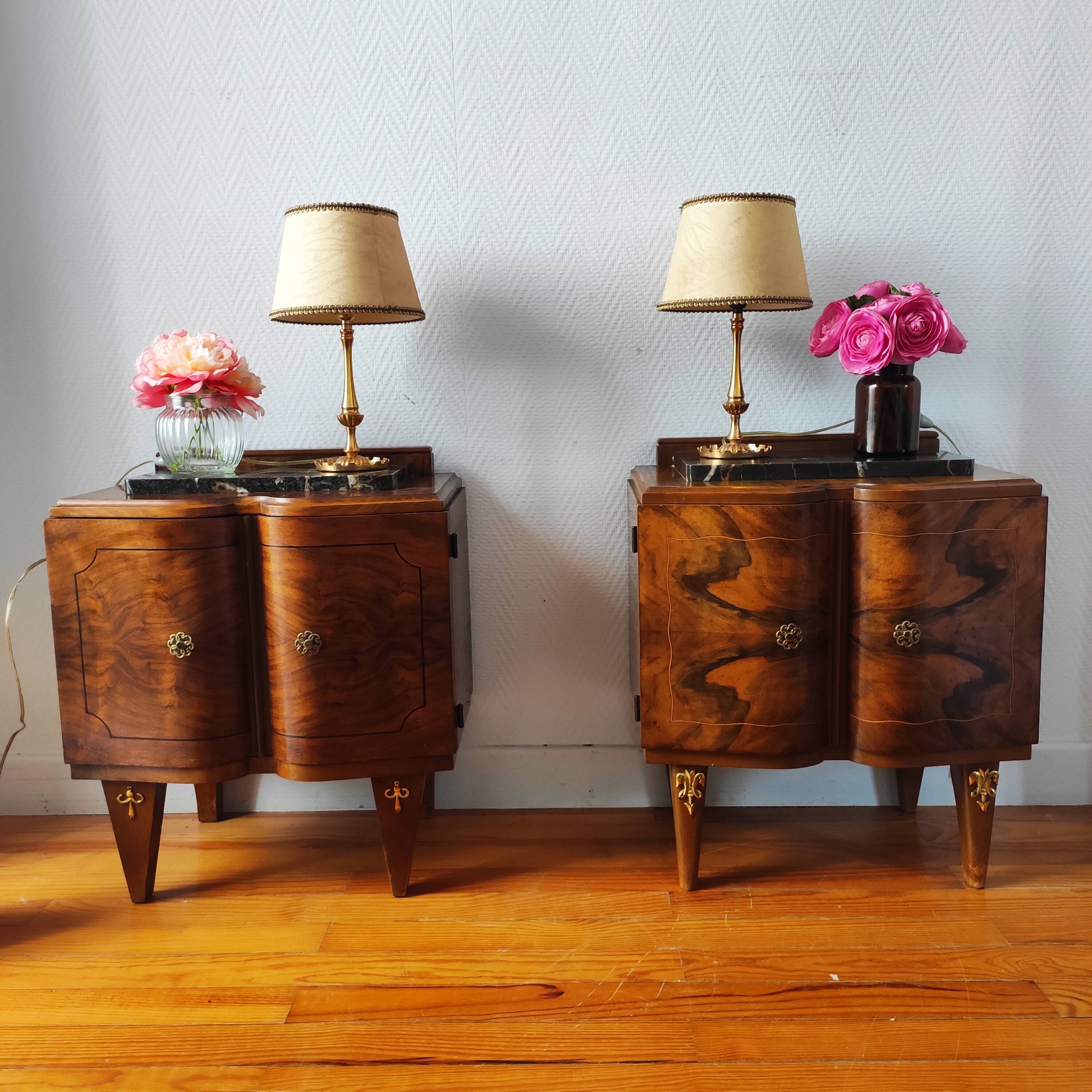 Pair of Art Deco bedside tables
